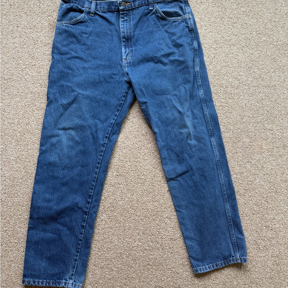 Russell  Blue Relaxed Jeans with Full-Length Design and Zipper Fly